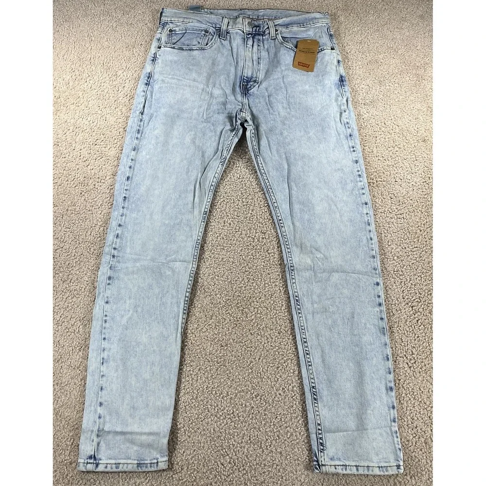 Levis‎ 512 Slim Taper Jeans Mens 34x32 FIT 34x31 ACID Wash DISTRESSED VTG NWT
